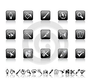 Gráfico herramientas iconos 