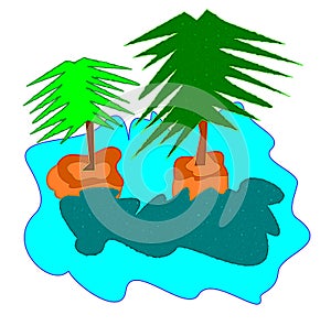 Graphic Tropical Island Theme Art