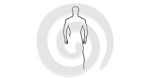 Graphic video of normal physique male silhouette