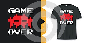 Graphic vintage Arcade game T-shirt Design vector