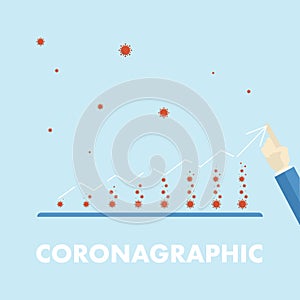 Graphic web banner with coronavirus or pandemic