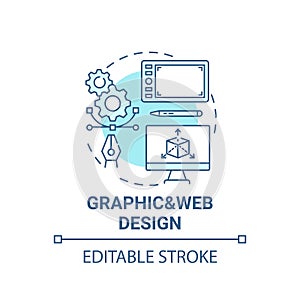 Graphic and web design concept icon