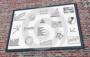 Graphical analysis concept on a billboard