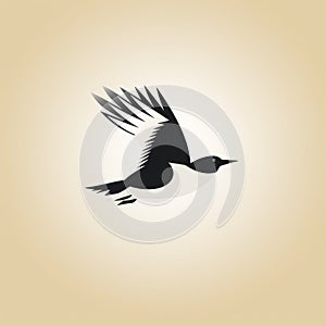 Graphical Black And White Bird Logo With Duckcore Style photo