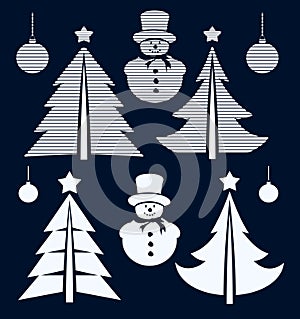 Graphical Christmas symbols set