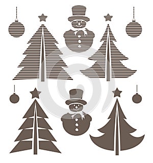 Graphical Christmas symbols set photo