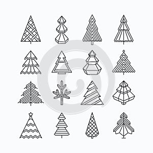 Graphical Christmas tree set