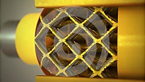 A graphical display showing a crosssection of a laser sintered object highlighting the layerbylayer construction and the