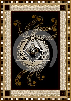 Graphical illustration with occult symbol 3 photo