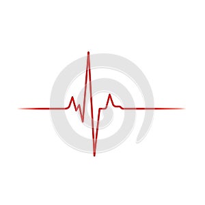 A graphical representation of a heartbeat waveform with distinct peaks and troughs