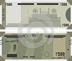 Graphical Representation of Rs. 500 Indian Currency photo