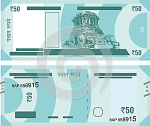 Graphical Representation of Rs. 50 Indian Currency