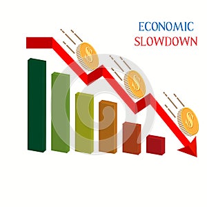 Economic Slowdown due to coronavirus pandemic situation photo