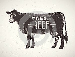 Graphical silhouette cow.