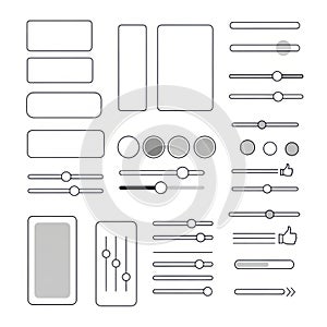 Graphical user interface elements isolated on white background