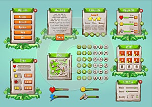 Graphical User Interface Set in Natural Style.