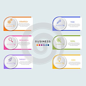 Vector presentation business infographic template with 6 options photo