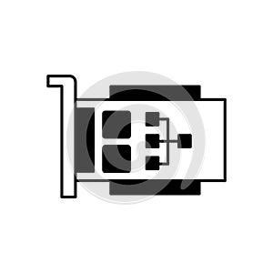Graphics Card Glyph Vector Icon that can easily edit or modify.