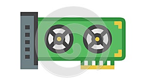 Graphics Card GPU Computer Hardware Flat Design Icon, vector design Generative AI