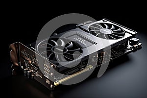 Graphics card Modern gaming GPU graphics processing unit black