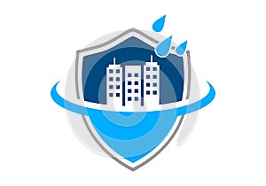 Water drop, waterproofing logo vector photo