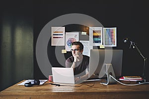 Graphics Designer Editor Workplace Concept