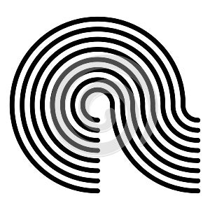 Graphics, icon, symbol made of parallel curved lines. Camber, flexure lines element