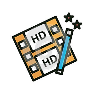 Graphics processing Isolated Vector icon which can easily modify or edit