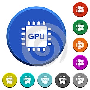 Graphics processing unit beveled buttons