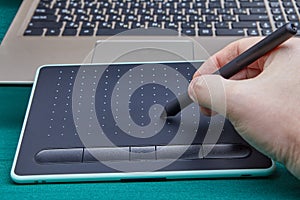 A graphics tablet is an input device for the PC