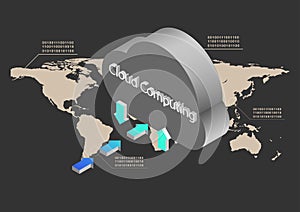 graphics vector Cloud computing concept data transfer cloud symbol for a network connections data online