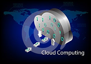 graphics vector Cloud computing concept data transfer cloud symbol for a network connections data online