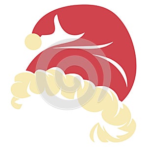graphics white and red Santa Claus hat on a white background