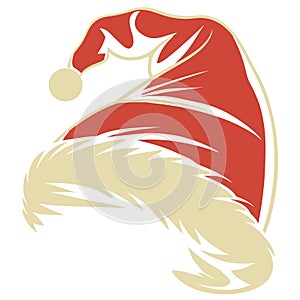 graphics white and red Santa Claus hat on a white background