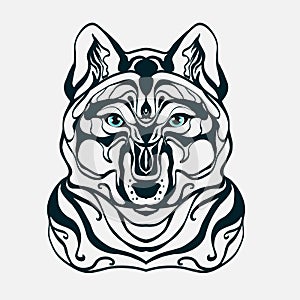 Graphics wolf's head