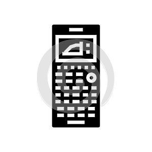 graphing calculator glyph icon vector illustration