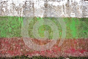 Graphite of the Bulgarian flag. A painted wall.