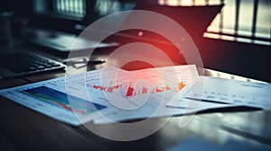 graphs documents on table