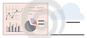 Data Visualization with Charts and Cloud Integration Highlighting Analytics and Technology
