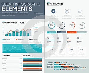 Graphs and pie charts for infographic vector data visualization photo