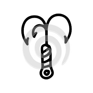 grappling hook line vector doodle simple icon