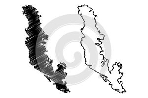 Graso island Kingdom of Sweden map vector illustration, scribble sketch GrÃÂ¤sÃÂ¶ map photo