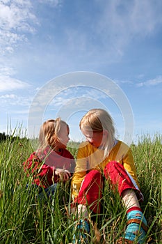 In the grass