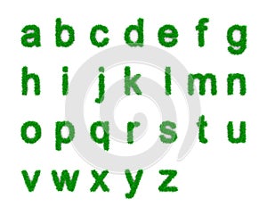 Grass Alphabet Small Letters Shapes