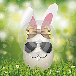 Grass Bokeh Easter Egg Rabbit Sunglasses