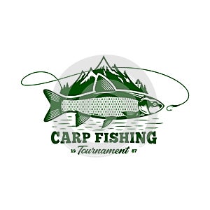 Grass carp fishing badge photo