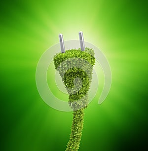 Grass covered electrical plug