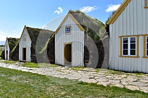 Grass-covered Houses in Glaumbaer in Iceland