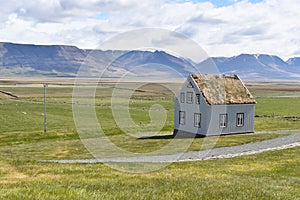 Grass-covered Houses in Glaumbaer in Iceland