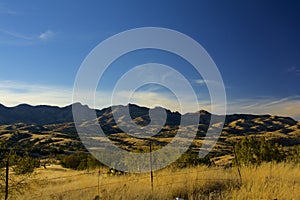 Grass covered mountains